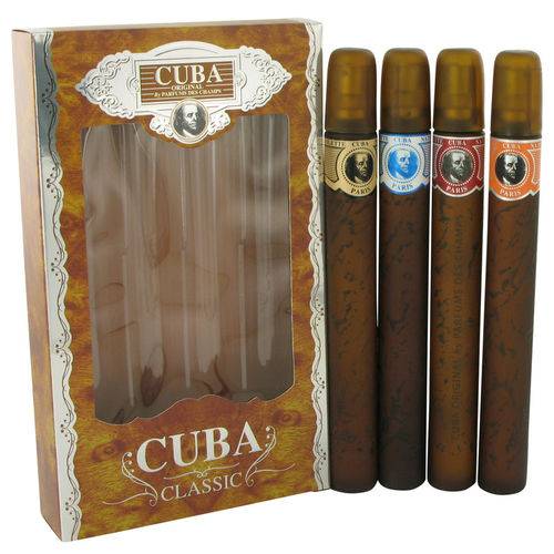 Perfume Masculino Cuba Orange Cx. Presente Fragluxe Cuba Variety Set Incluso All Four 45 Ml S, Cuba Red, Cuba Blue, Cuba