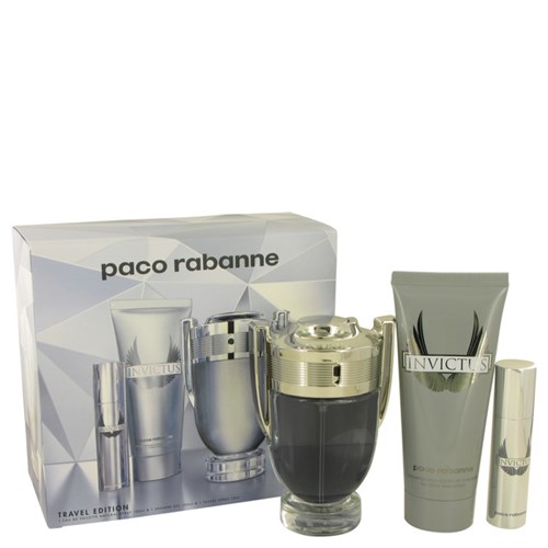 Perfume Masculino Invictus Cx. Presente Paco Rabanne 100 Ml Eau de Toilette + 10 Ml Mini Edt +100 Ml Shampoo Corporal