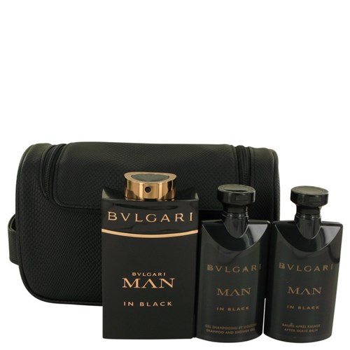 Perfume Masculino Man In Black Cx. Presente Bvlgari 100 Ml Eau de Parfum + 75 Ml Balsamo Pós Barba +75 Ml Gel de Banho