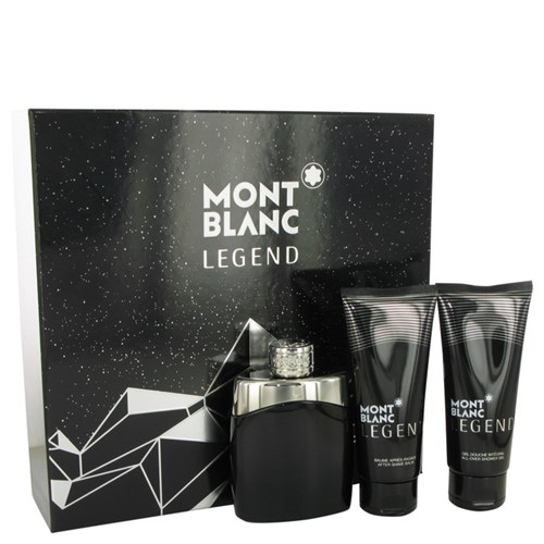 Perfume Masculino Montblanc Legend Cx. Presente Blanc 100 Ml Eau de Toilette + 100 Ml Balsamo Pós Barba + 100 Ml + Gel