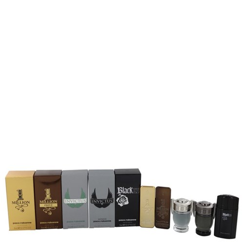 Perfume Masculino Paco Rabanne Black Xs Cx. Presente - Travel Mini Set Incluso 1 Million, 1 Million Prive, Invictus, Inv