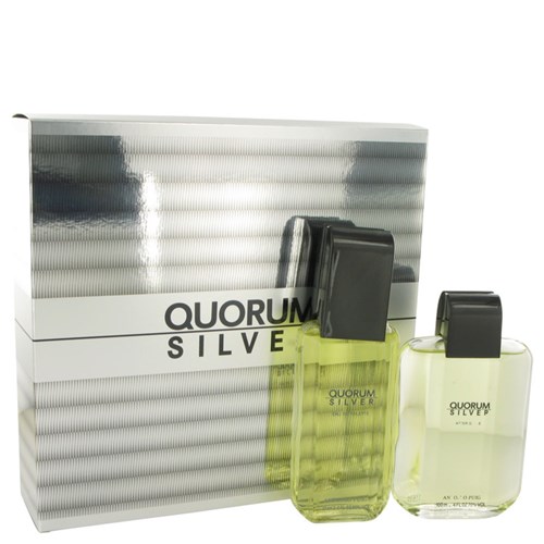 Perfume Masculino Quorum Silver Cx. Presente Puig 100 Ml Eau de Toilette + 100 Ml Pós Barba