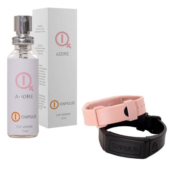 Perfume Onpulse Adore Feminino Inspiração Importado 15 Ml e Pulseiras Magnéticas Onpulse