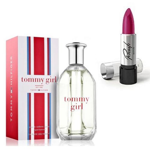 Perfume Tommy Girl Feminino 100ml com Batom Ricosti Cor Rosa Luz