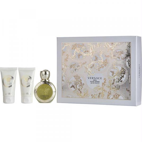 Perfume Versace Eros Pour Femme Kit Edt 50 Ml Loção e Gel