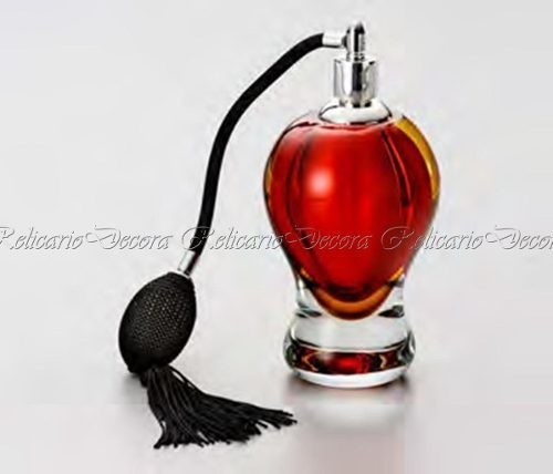 Perfumeiro Vermelho em Murano com Borrifador Design Lindo