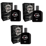 3 Perfumes Everlast Rebel For Life Masculino 50 ml