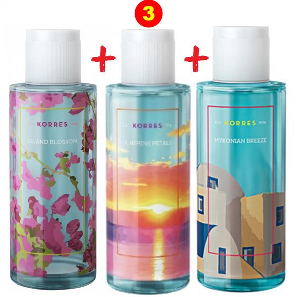 3 Perfumes Korres Mykonian + Sunshine Petals + Island Blossom