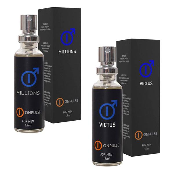 Perfumes Onpulse Millions e Victus Masculinos Inspiração Importado 15 Ml
