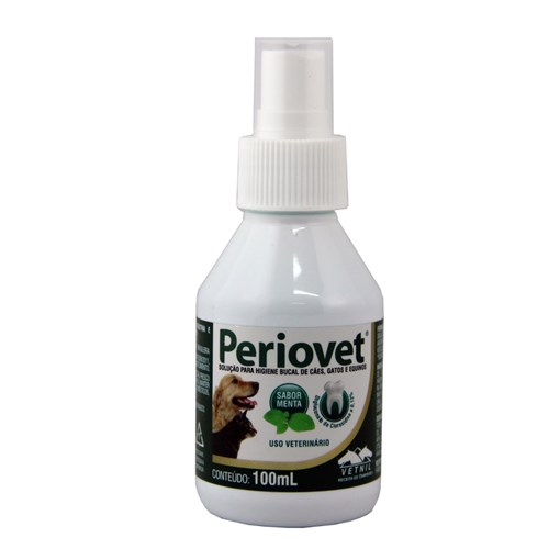 Periovet Spray 100ml Vetnil Higiene Bucal Cães e Gatos