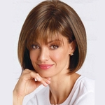 Wig European And American-Style New Short Hair Brown Wig Air Bangs Temperament Popular Wig Factory Supply a Generation of Fat