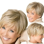 Wigs Short Straight Synthetic Hair Full Wigs for Women Natural Looking Heat Men's wig Men's wig Natural Color Zero damage