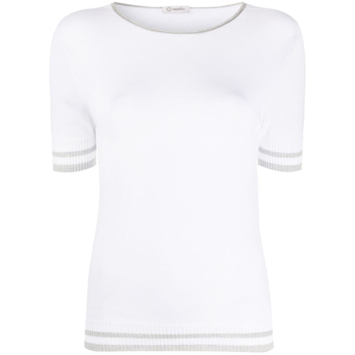 Peserico Camiseta com Detalhe de Listras - Branco