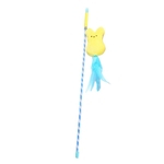 Pet Cat Teaser Coelho Forma Plush Feather Stick Rod Catnip Play Interactive Toy