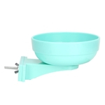 Pet de suspensão tigela de plástico Cat Dog Alimentação Food Água Pássaro Dish gaiola Bowl (azul)