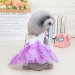 Pet Dog Bottoming Rose Flor Imprimir Vestem roupas gato vestido de renda respir¨¢vel
