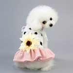 Pet Dog Bottoming Sun Flower Imprimir Vestem roupas gato vestido de renda respir¨¢vel