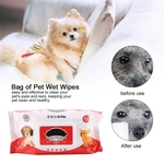Pet Grooming Limpe Wet Tissue removedor de manchas de limpeza toalhas de papel para Cat Dog