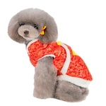 Pet roupas para cachorros estilo chin¨ºs Tang Suit Moda Two-legged Tang Bras?o Suit Cotton