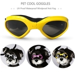 Pet Sun Glasses Pet Goggles impermeável à prova de vento Anti-Fog Eye Proteção Óculos para cães Filhote de cachorro amarelo