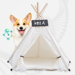 Pet Tent lavável removível Canvas Lace Dormir Nest para cães