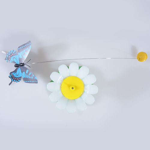 Pet Toy Gato Elétrico Rotating Flor Assento Borboleta Flying Bird Engraçado Teaser para Gatinho e Filhote de Cachorro (bateria não Incluída)