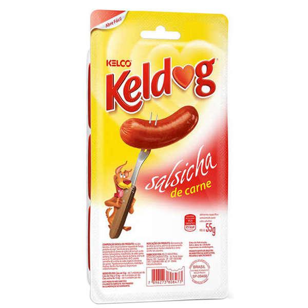 Petisco Kelco Keldog Salsicha de Carne para Cães