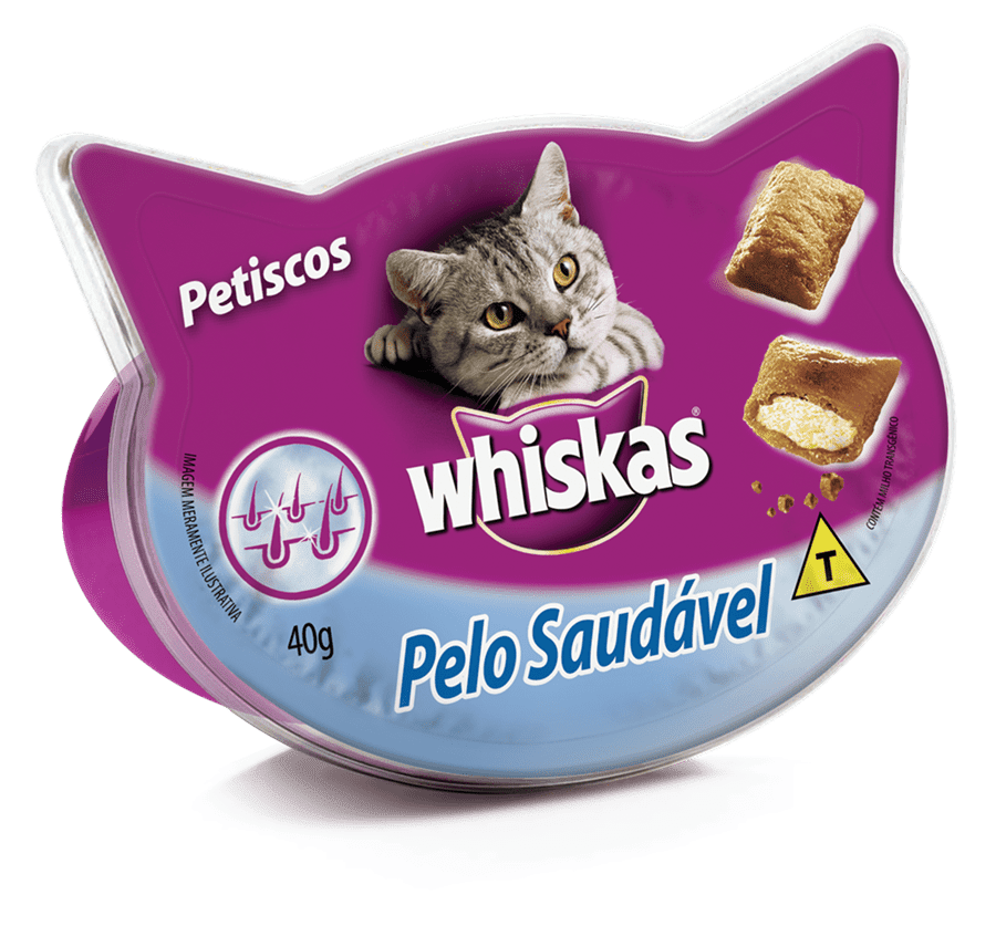 Petisco Whiskas Temptations Pelo Saudável - 40Gr