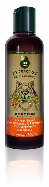 PetLab Extractos - Shampoo para Cães com Pele Sensível - Calêndula - 300 Ml