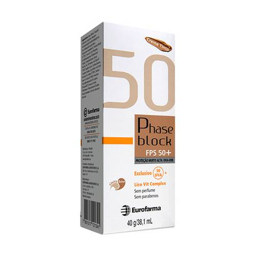 Phaseblock Creme Tinto Fps50 com 40 Gramarelos