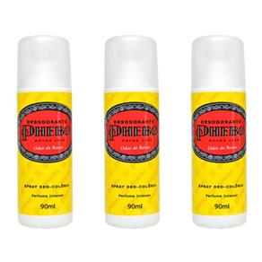 Phebo Odor de Rosas Desodorante Spray 90g - Kit com 03