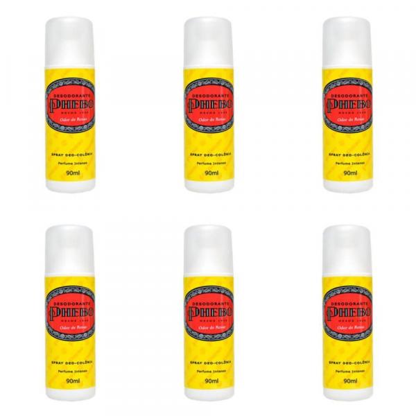 Phebo Odor de Rosas Desodorante Spray 90ml (Kit C/06)