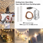 Photo Clip LED String With Clips For Hanging Picture Party Wedding Decor 10M