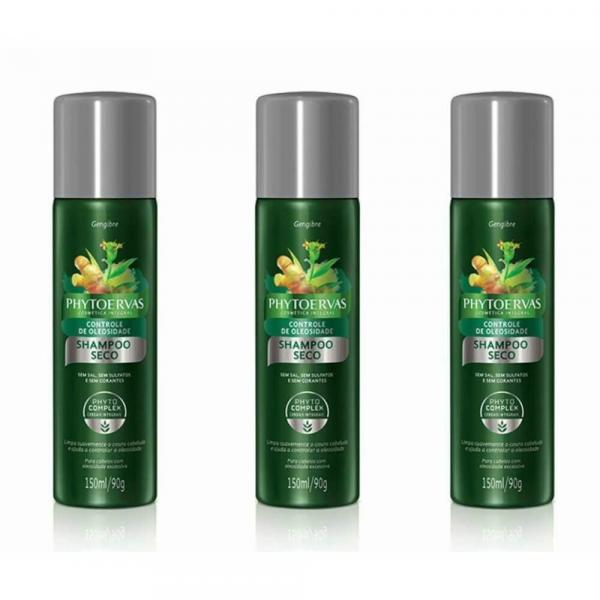 Phytoervas Controle Oleosidade Shampoo a Seco 150ml (kit C/03)