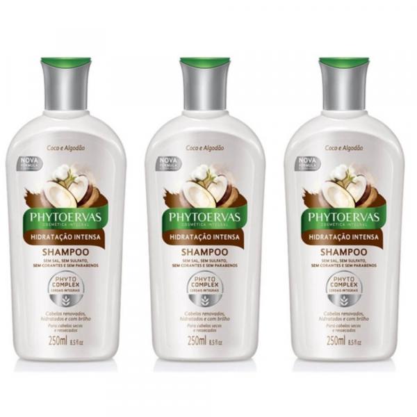Phytoervas Hidratação Intensa Shampoo 250ml (Kit C/03)