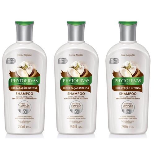 Phytoervas Hidratação Intensa Shampoo 250ml (kit C/03)