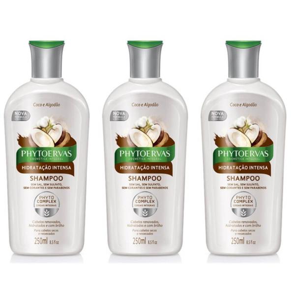 Phytoervas Hidratação Intensa Shampoo 250ml (Kit C/03)