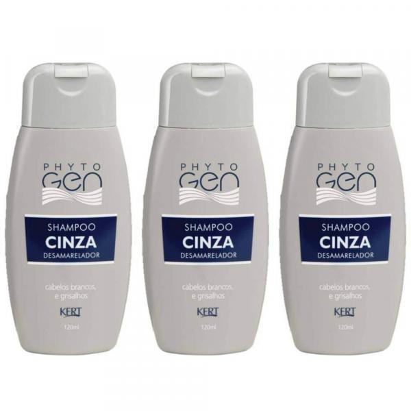 Phytogen Cinza Tonalizante Shampoo 120ml (kit C/03)