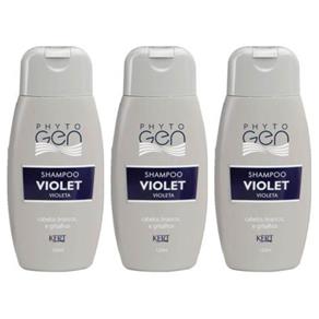 Phytogen Shampoo Tonalizante Violet 120ml - Kit com 03