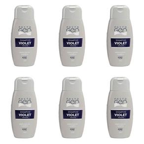 Phytogen Shampoo Tonalizante Violet 120ml - Kit com 06