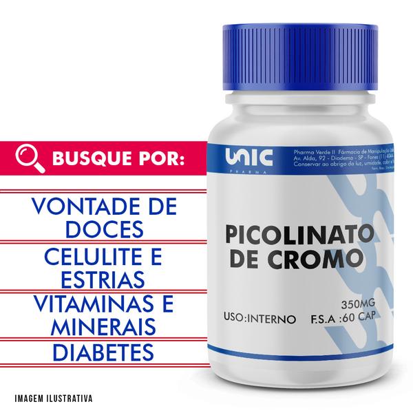 Picolinato de Cromo 350mcg 90 Cáps - Unicpharma