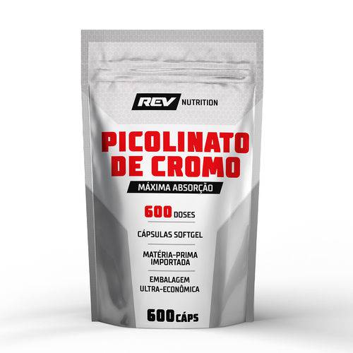 Picolinato de Cromo - 600 Cápsulas - Rev Nutrition