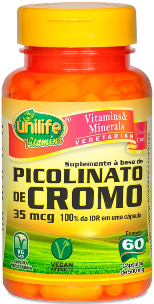 Picolinato de Cromo Unilife 60 Capsulas 500Mg