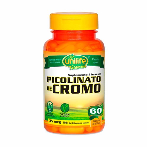 Picolinato de Cromo Unilife 60 Cápsulas de 500Mg