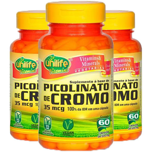 Picolinato de Cromo 3X60 Cápsulas Unilife