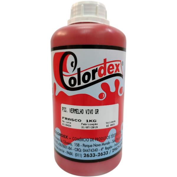 Pigmento Colordex para Tintas de Serigrafia Base D'água - Vermelho Vivo - 1 Litro