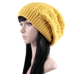 Pilha mulheres da forma do inverno malha Cap Outdoor manter quente macio Casual Elegante Bonnet Knit Crochet Ski Hat - Várias cores para a escolha