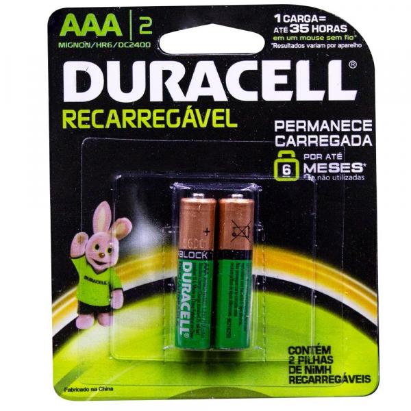 2 Pilhas AAA Recarregavel 750mah Dc2400 - Duracell