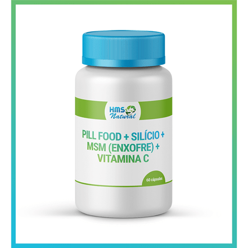 Pill Food + Silício + Msm (enxofre) + Vitamina C Cápsulas 60cápsulas