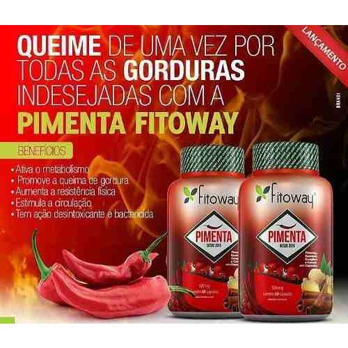 Pimenta + Gengibre + Canela + Guaraná - Fitoway 60 Cápsulas